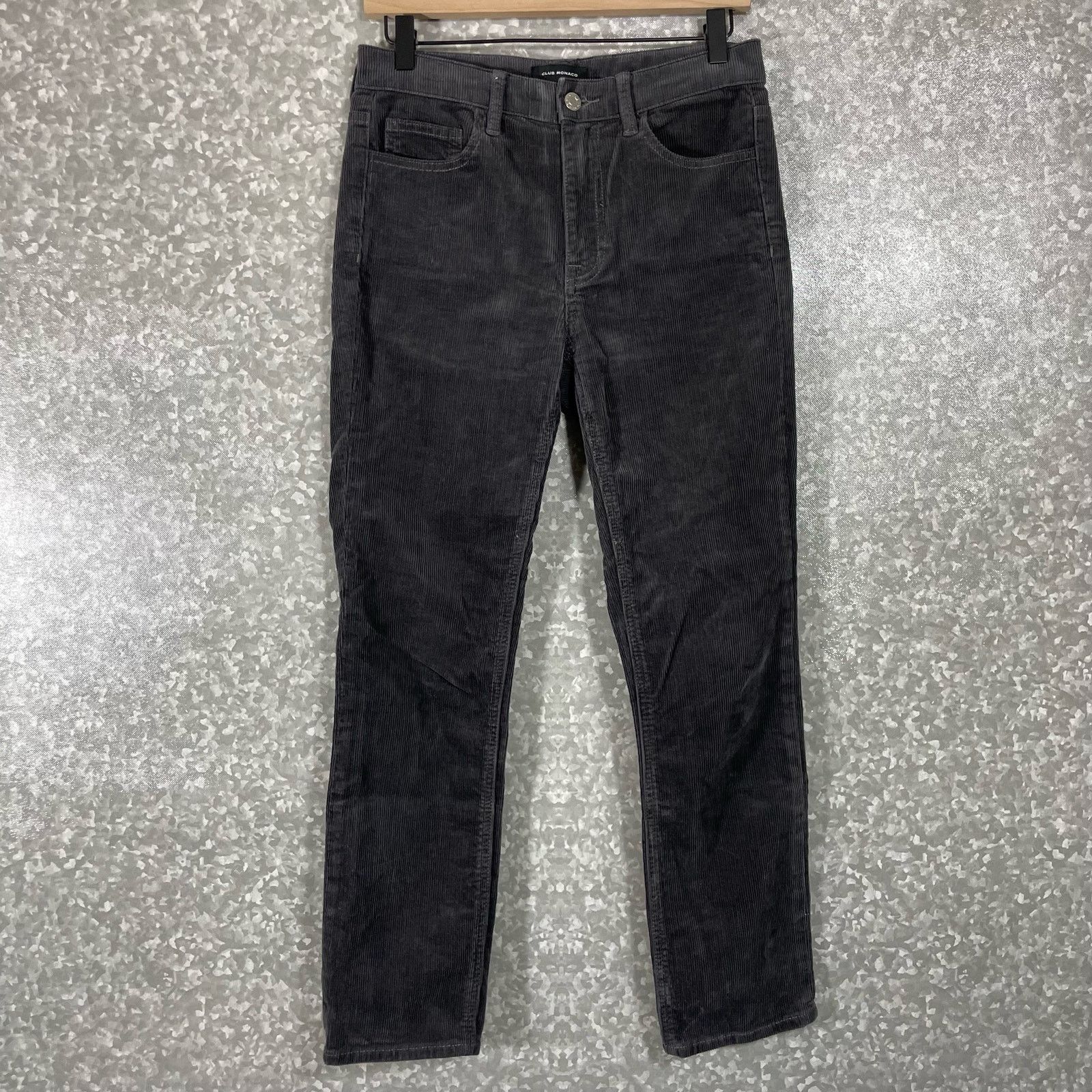Club Monaco Club Monaco Women's Charcoal Gray Corduroy Pants - Size 2 Size 26" / US 2 / IT 38 - 1 Thumbnail