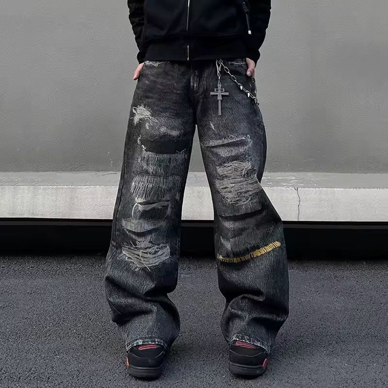 Designer × Japanese Brand × Vintage Washed Distressed Flared Baggy Loose Design Jeans Size US 32 / EU 48 - 3 Thumbnail