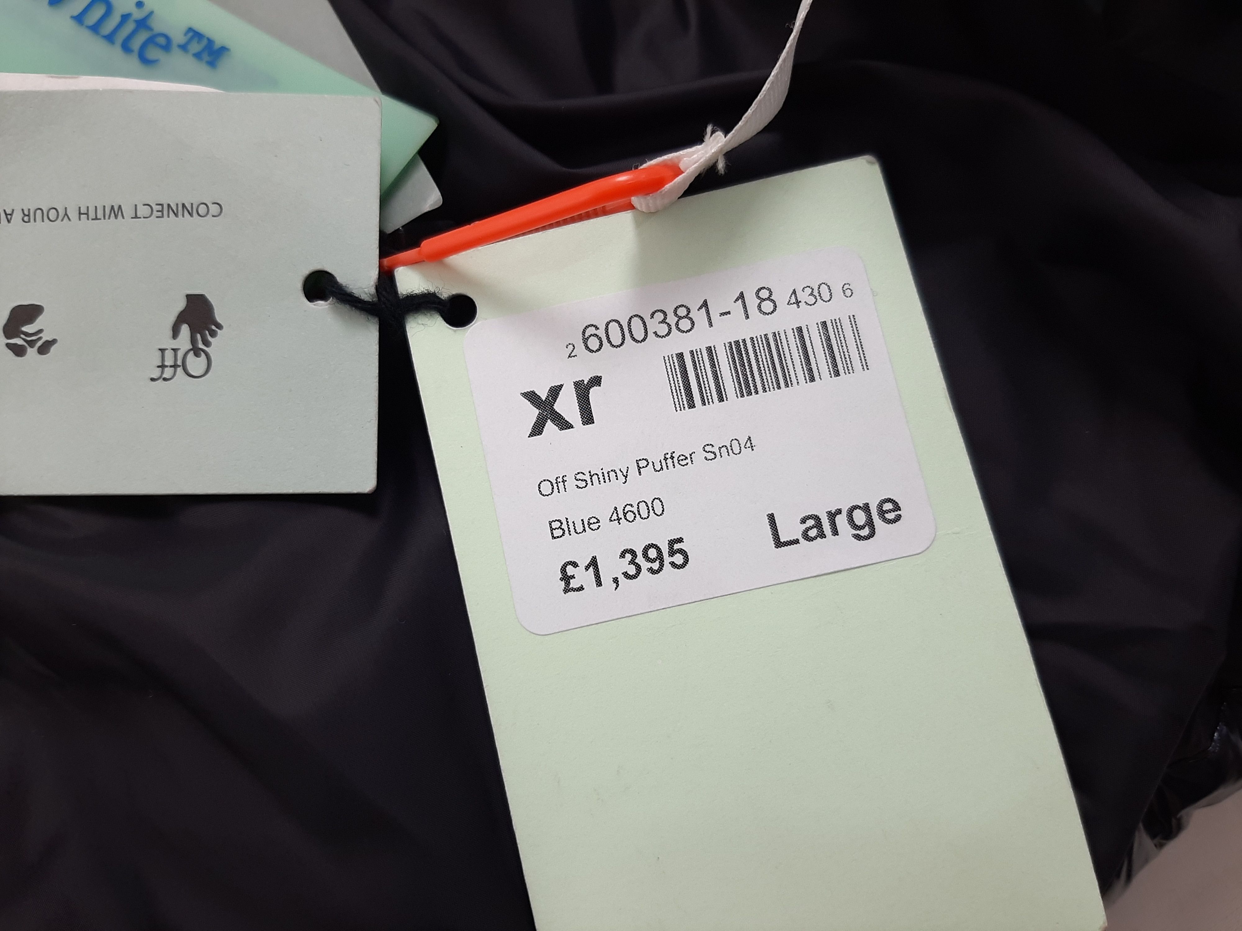 Off-White Off-White Shiny Down Jacket Navy Men's Size L Size US L / EU 52-54 / 3 - 15 Thumbnail