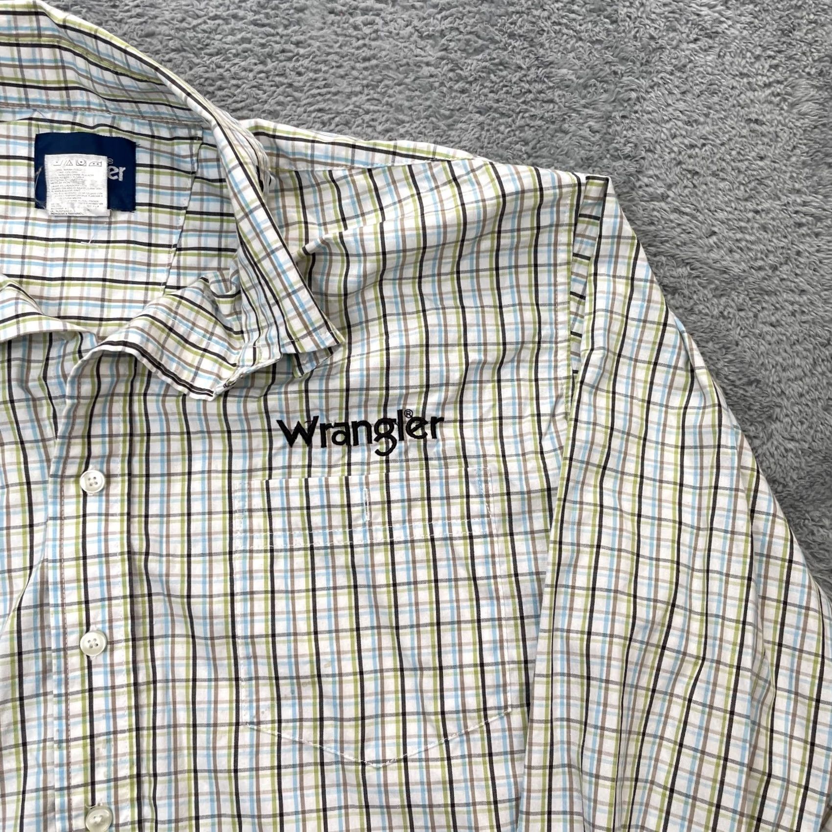 Wrangler VINTAGE Wrangler Shirt Mens XL White Plaid Actra Rodeo Button Down Western Size US XL / EU 56 / 4 - 4 Thumbnail