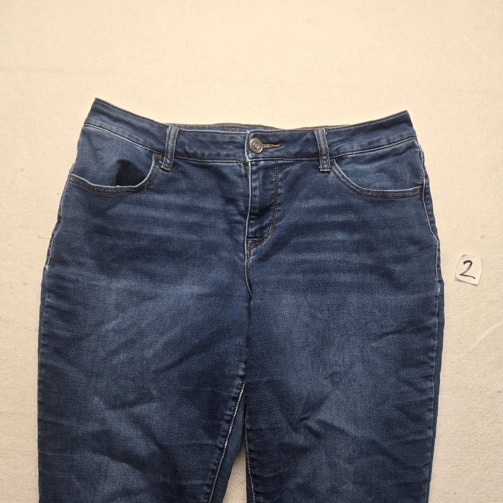 Vintage Maurices Jeans Blue Mid Rise Slim Stretch Distressed Denim Preppy Womens L Large Regular Size 36" / US 14 / IT 50 - 2 Thumbnail