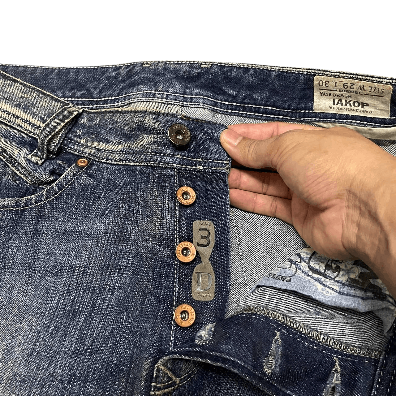 Diesel Vintage Diesel Industry Iakop Regular Slim Tapered Jeans Size US 31 - 8 Thumbnail