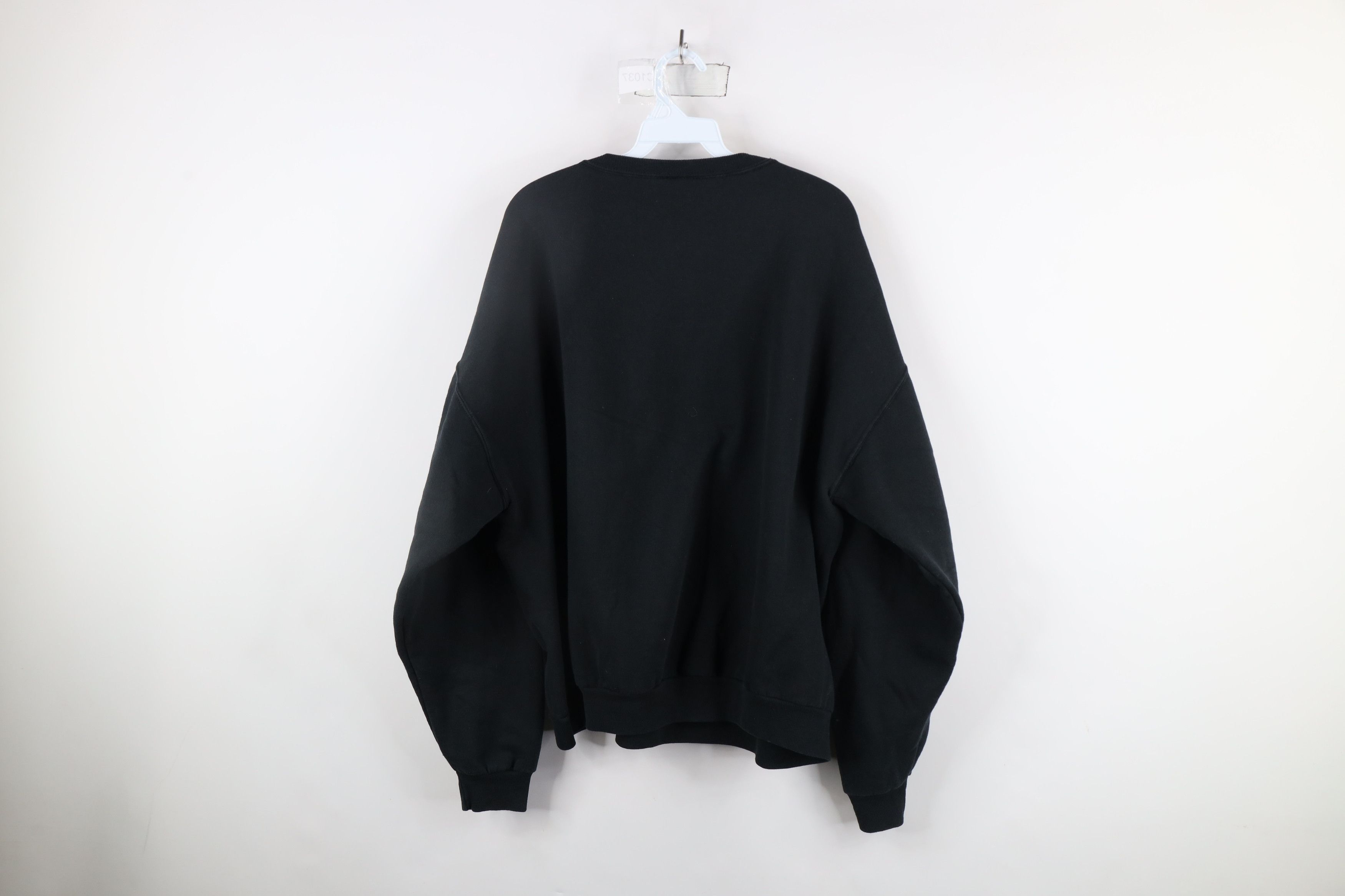 Vintage Vintage 90s Streetwear Faded Blank Crewneck Sweatshirt Black Size US XL / EU 56 / 4 - 5 Thumbnail