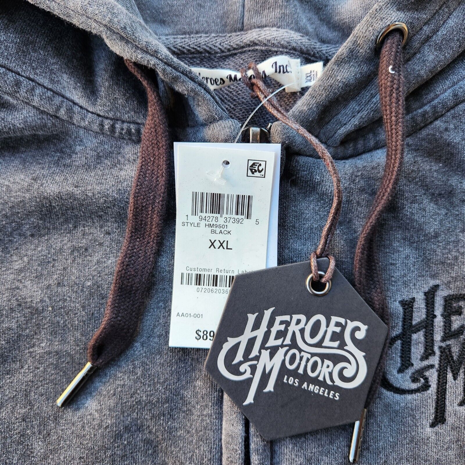 The Unbranded Brand Heroes Motors Men's Washed Casual Pullover Hoodie Size XXL Size US XXL / EU 58 / 5 - 4 Thumbnail