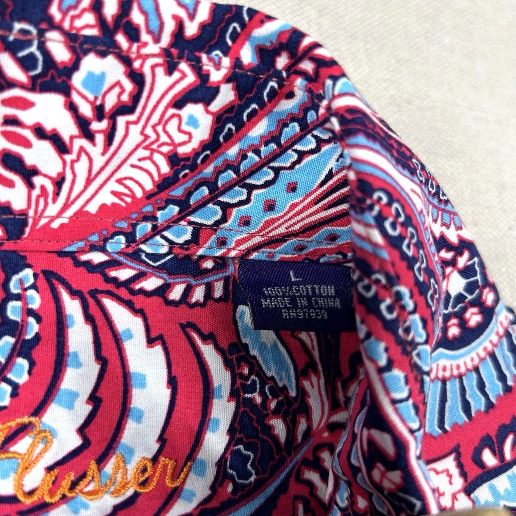 Vintage Alan Flusser Shirt Mens L Paisley Button Up Floral Poplin Woven Cotton Shirt Size US L / EU 52-54 / 3 - 4 Thumbnail