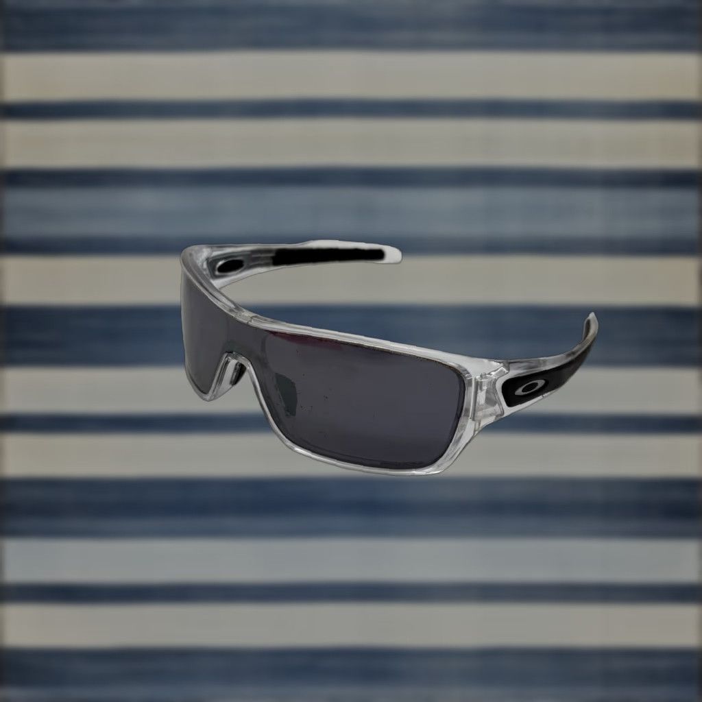 Oakley Oakley Sunglasses Turbine Rotor Clear Polarized Wrap Men Sunglasses Black Lens 132mm Temple Size ONE SIZE - 1 Thumbnail