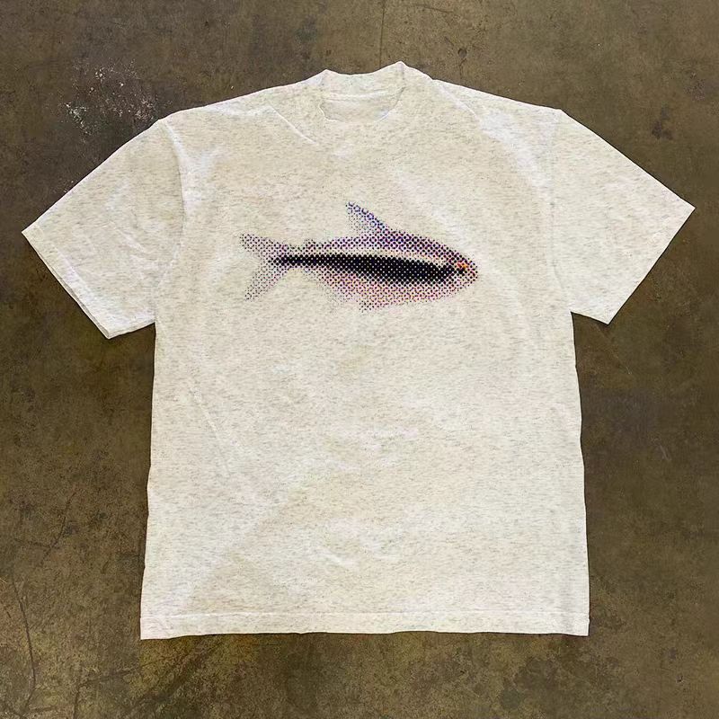 Vintage Street loose casual retro fish print t-shirt Size US M / EU 48-50 / 2 - 1 Thumbnail