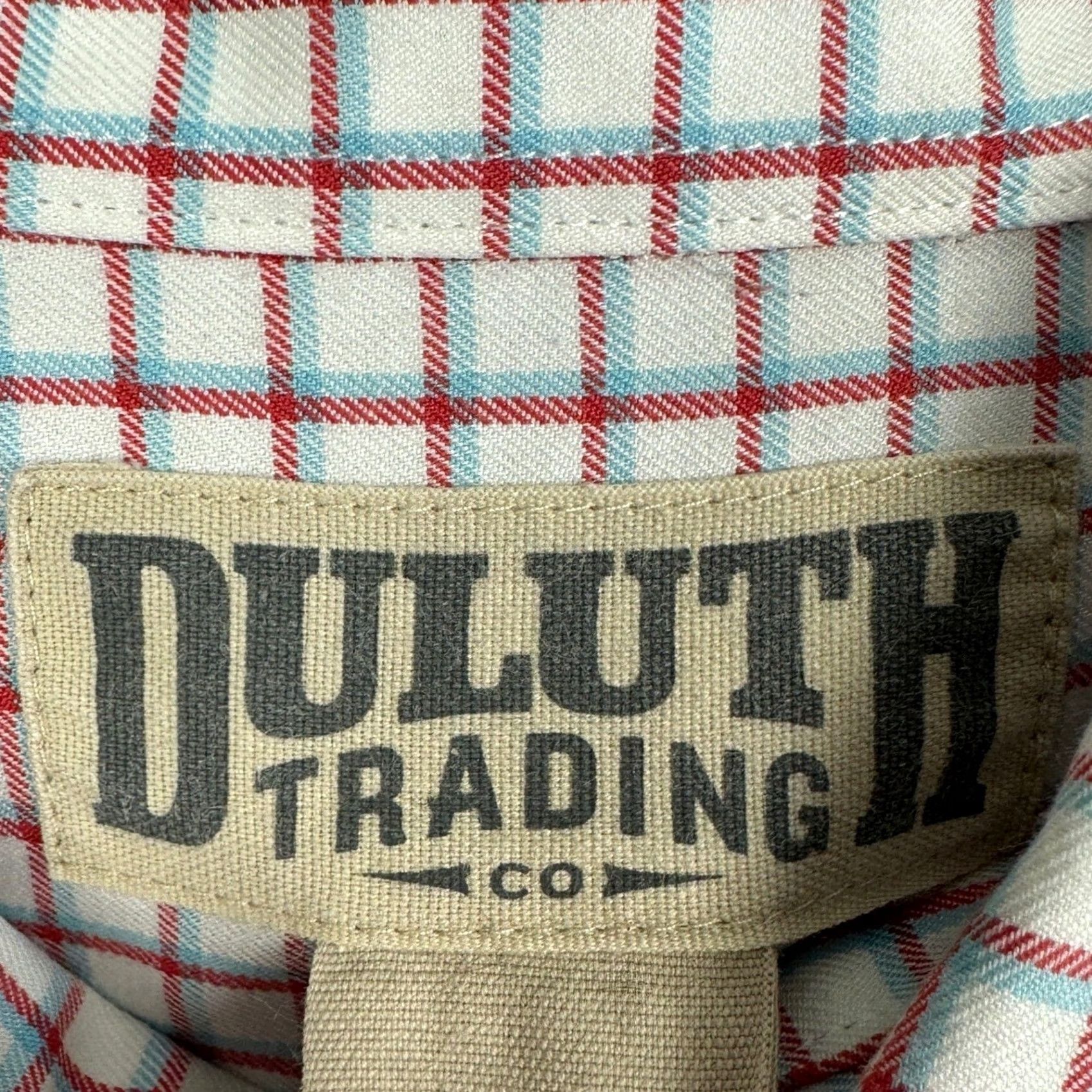 Duluth Trading Company Duluth Trading Co Shirt Mens L Red Blue Button Down Check Long Sleeve EUC Size US L / EU 52-54 / 3 - 4 Thumbnail