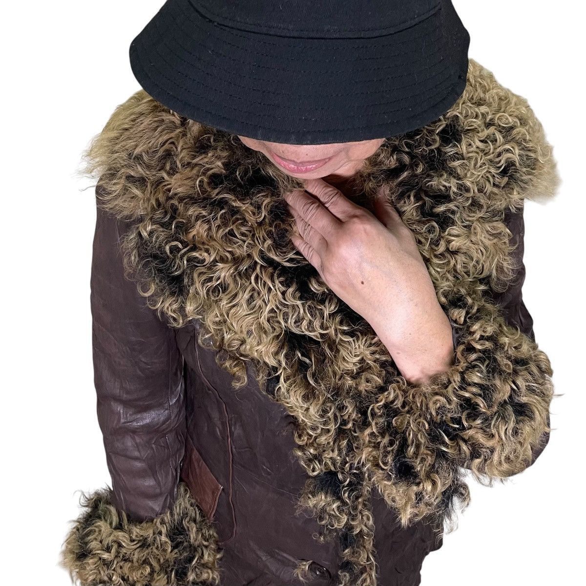 14th Addiction Y2k Sheep Leather Fur Jacket kmrii midas fuga gothic style Size S / US 4 / IT 40 - 1 Thumbnail