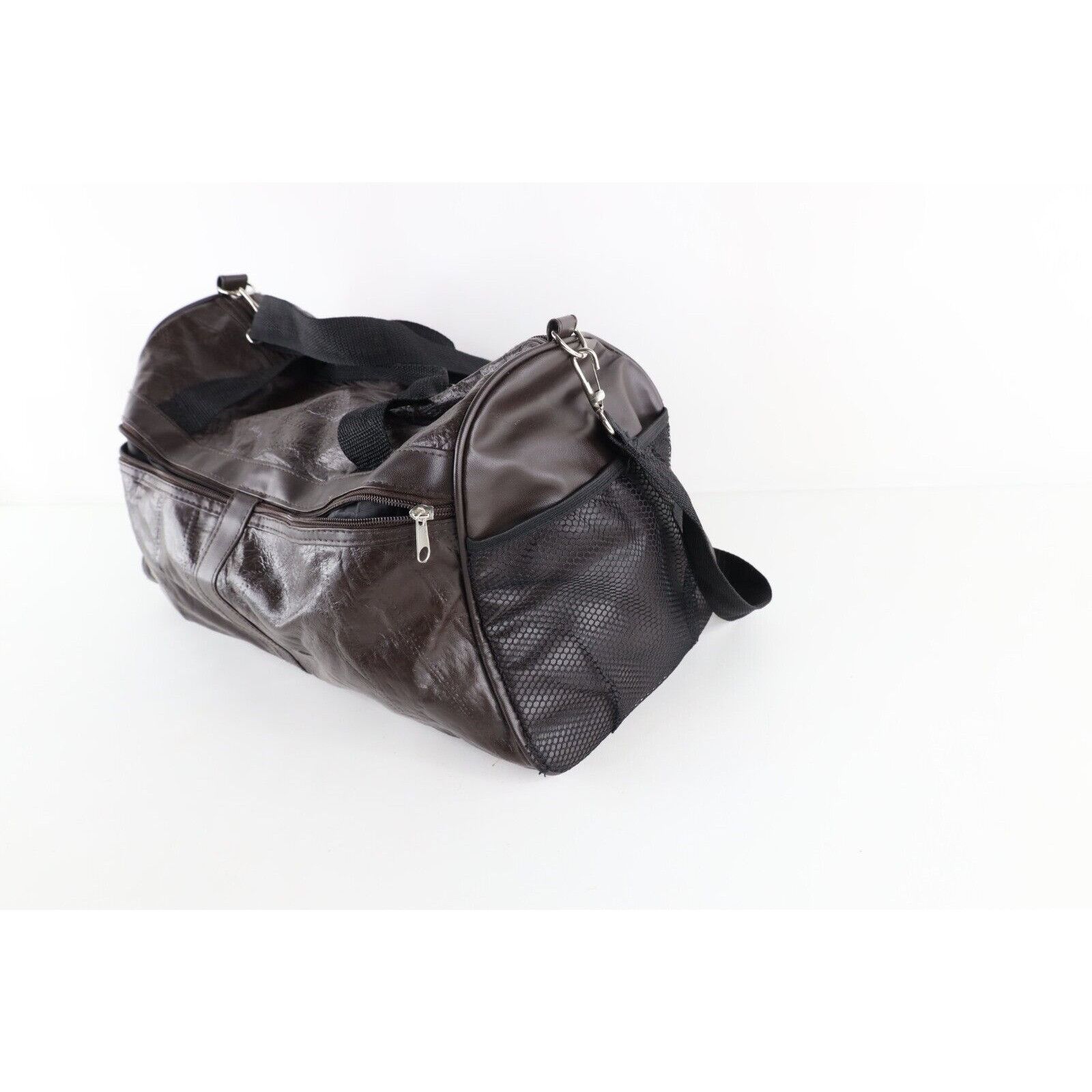 Vintage Vintage 90s Streetwear Patchwork Leather Handled Duffel Bag Size ONE SIZE - 6 Thumbnail