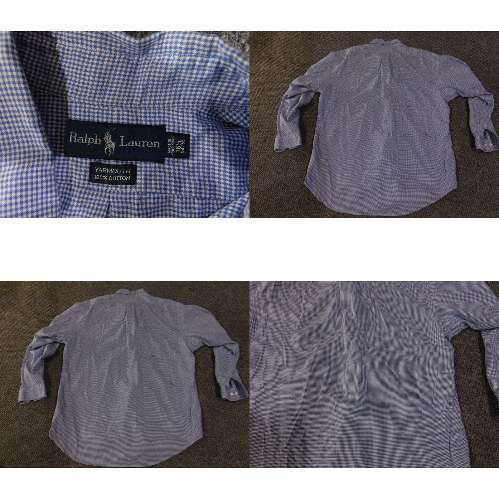 Ralph Lauren Ralph Lauren Shirt Mens 16.5 34/35 Yarmouth Blue Long Sleeve Dress Plaid Pony Button-Down Collar Barrel Cuff Classic Preppy Business Mens Size 46R - 8 Thumbnail