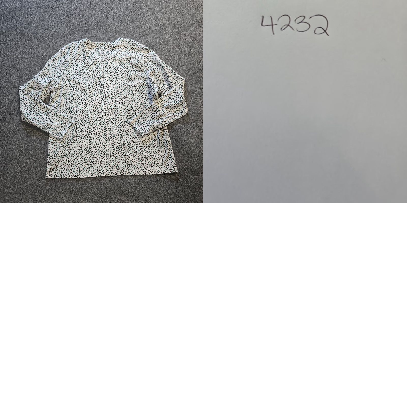 Lands' End Lands' End Top Women XL White Green Holly Mistletoe Christmas Holiday Long Sleeve Blouse Shirt Womens Regular Knit Cotton 100% Vintage: No Size XL / US 12-14 / IT 48-50 - 8 Thumbnail