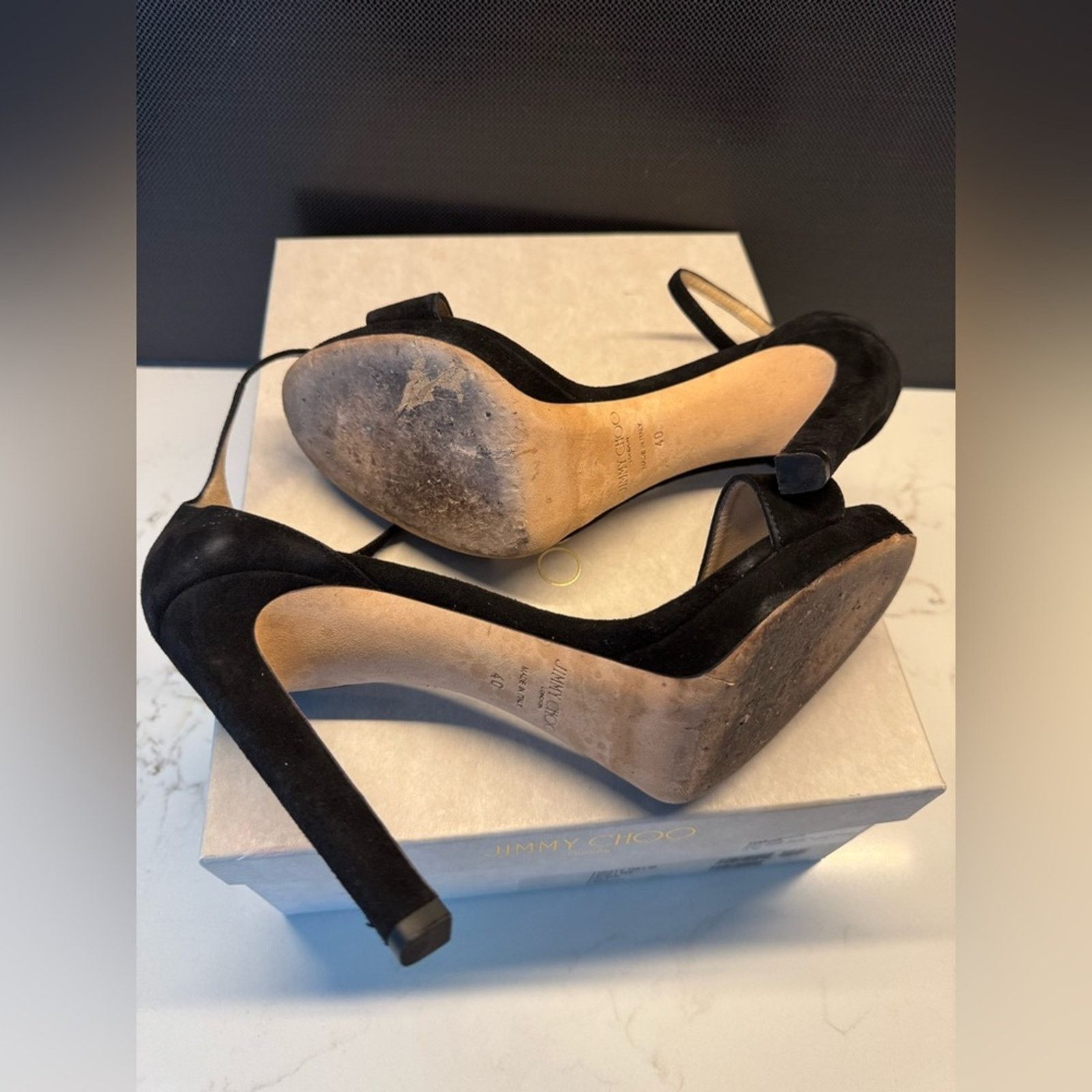 Jimmy Choo Jimmy Choo MISTY 120 Black Suede sandal heels size 40 Size US 9.5 / IT 39.5 - 10 Thumbnail