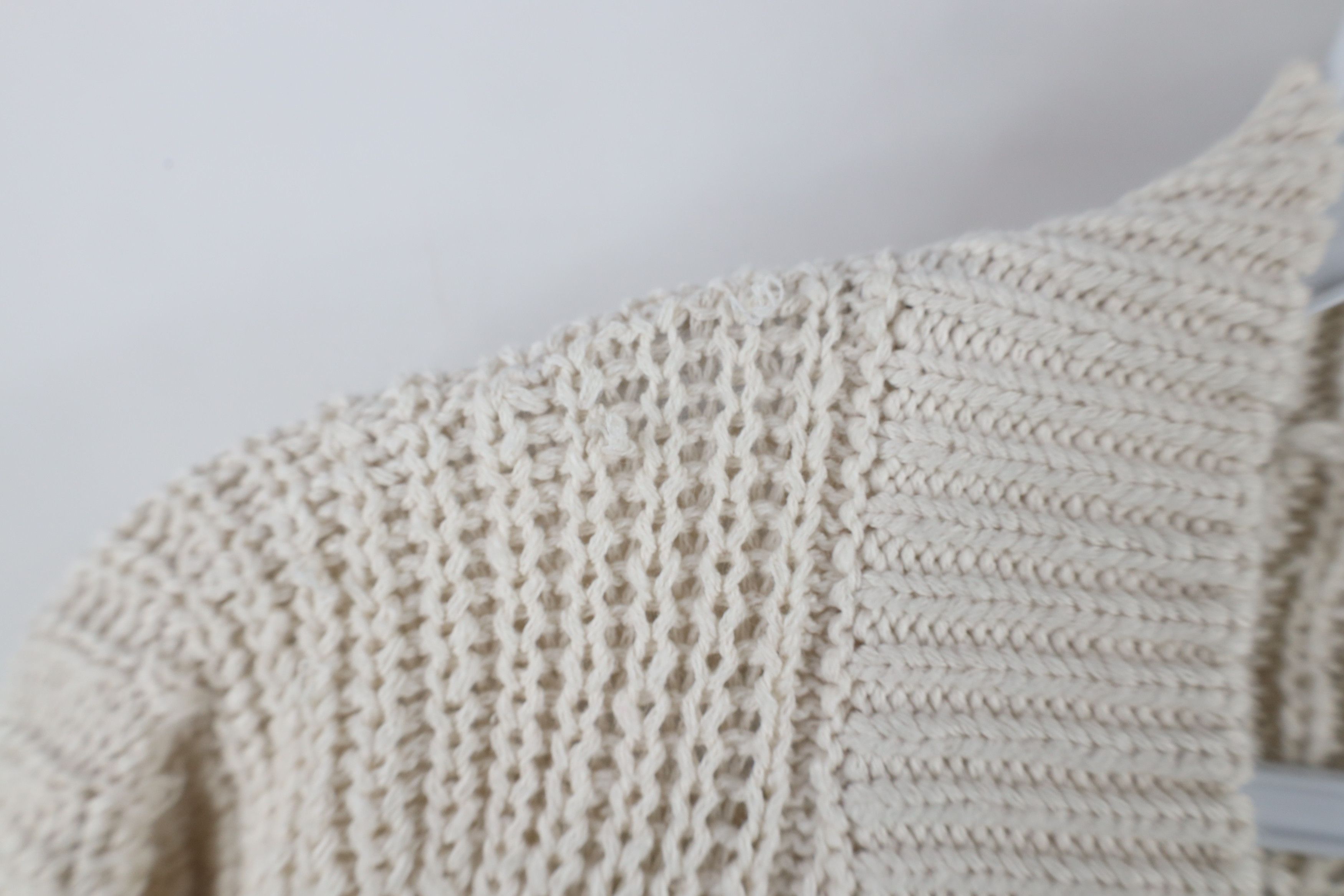 Madewell × Vintage Madewell Cotton Knit Hillview Cardigan Sweater Beige Size M / US 6-8 / IT 42-44 - 6 Thumbnail