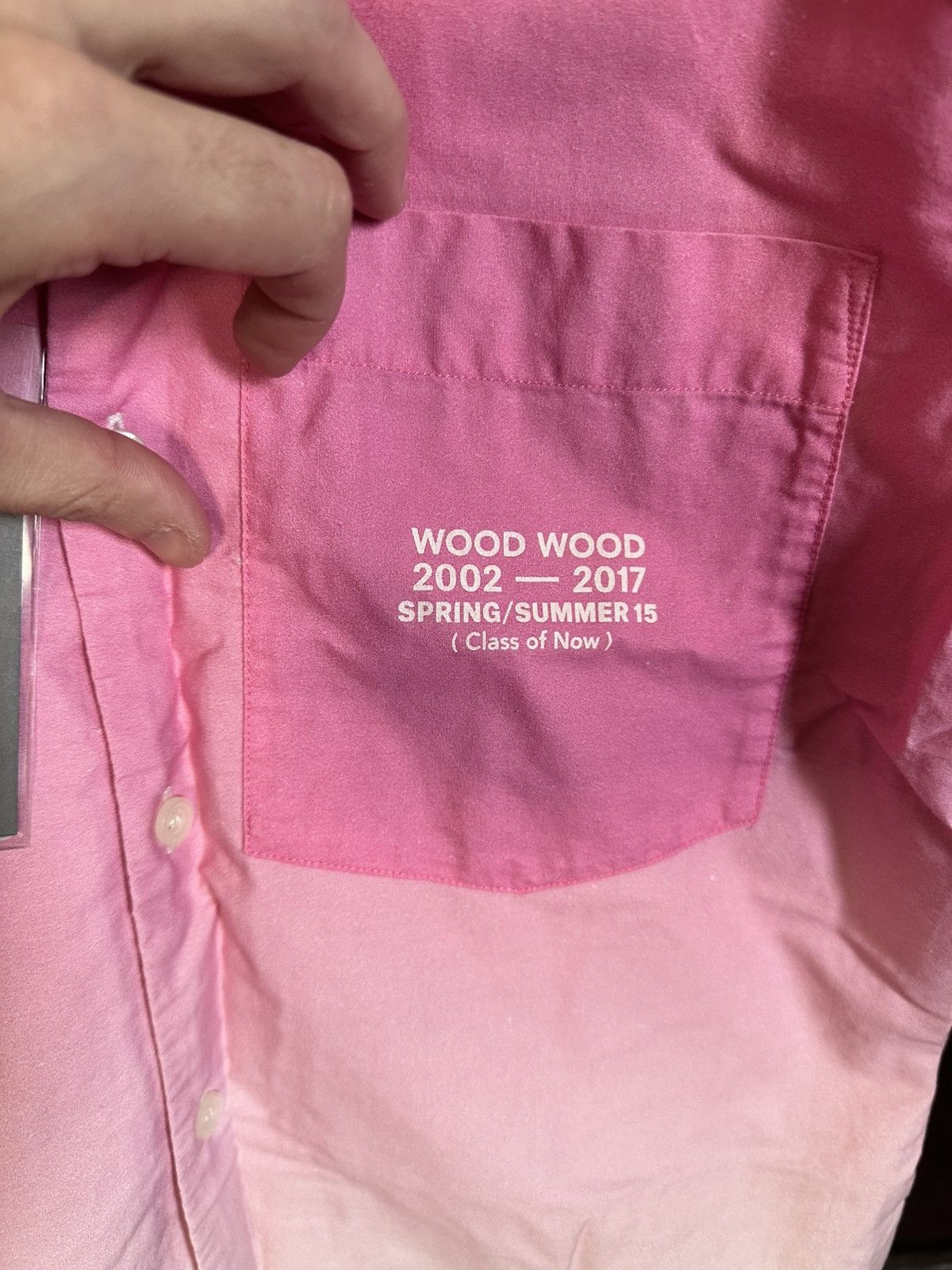 Wood Wood WOOD WOOD Denmark pink gradient S/S shirt w tags Size US S / EU 44-46 / 1 - 4 Thumbnail