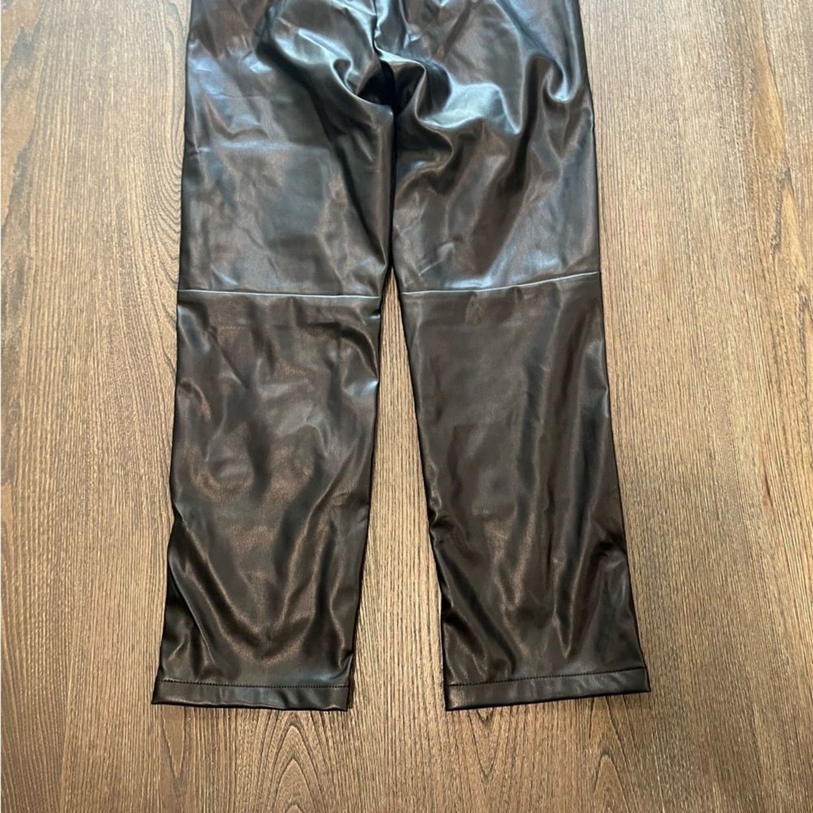 Vintage NWT Swentuo Roseyleia Faux Leather Black Pant Size 3 Size 28" / US 6 / IT 42 - 11 Thumbnail