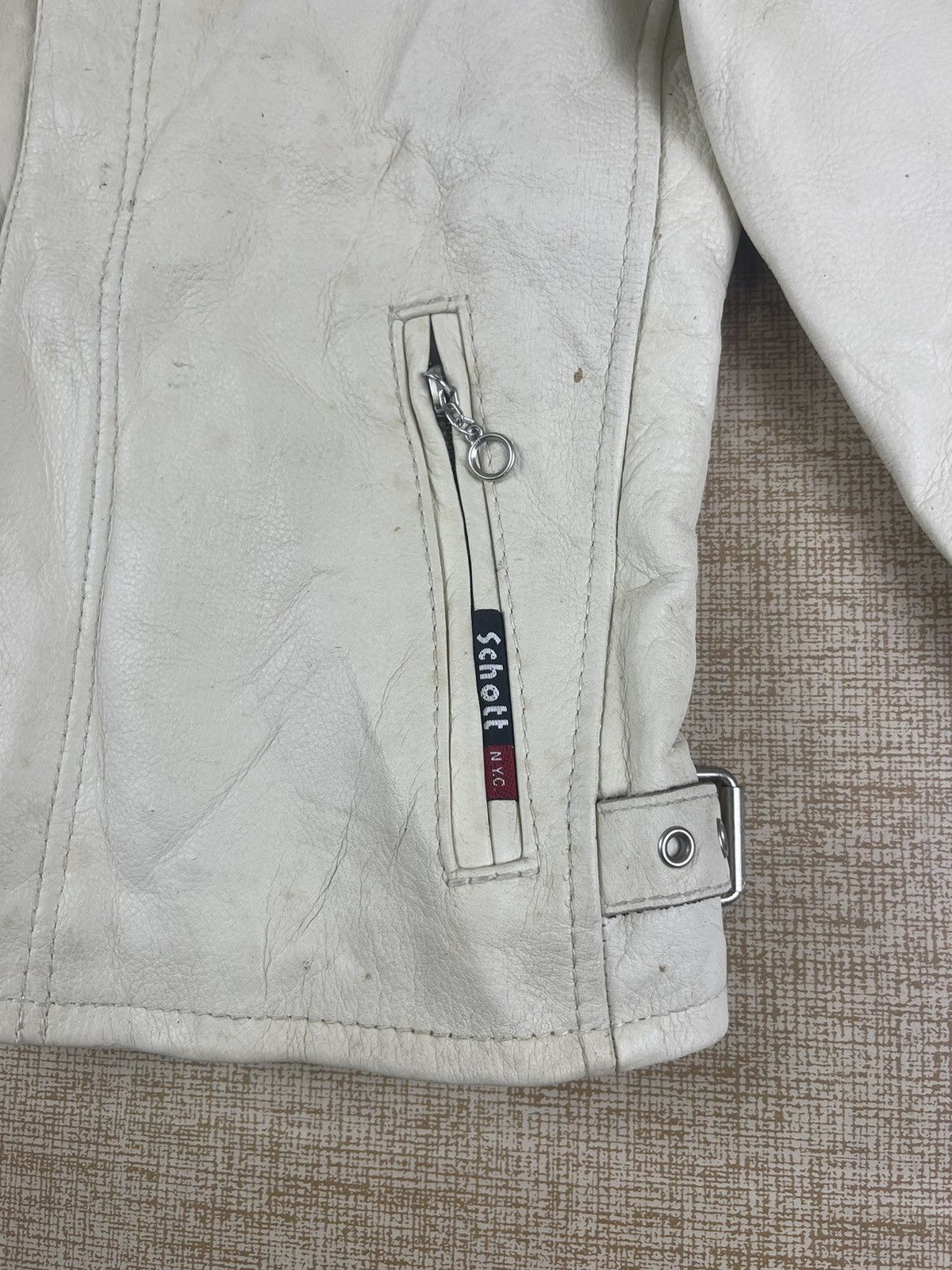 Schott × Vintage VINTAGE SCHOTT NYC Rider Leather Jacket For Kids Size US XXS / EU 40 - 6 Thumbnail