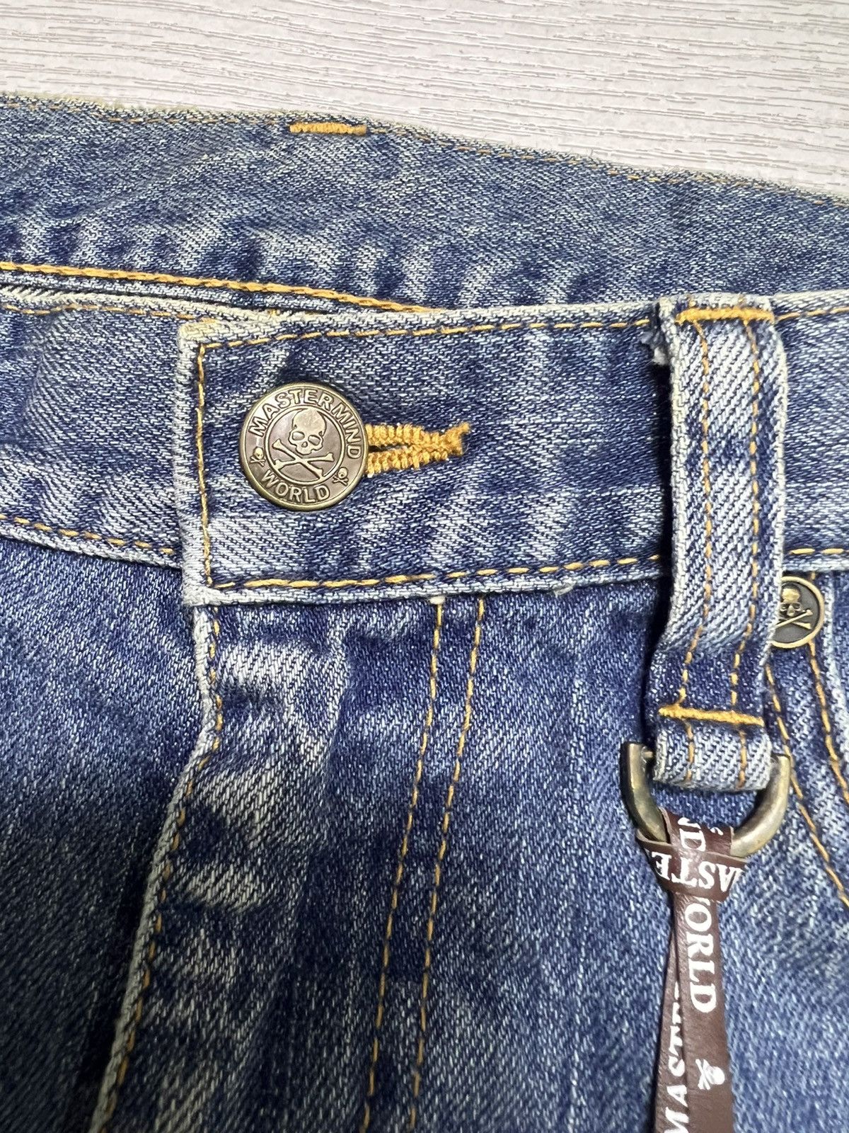 Mastermind World Mastermind World - Double Waist Crash Skinny Denim Jeans Size US 30 / EU 46 - 16 Thumbnail