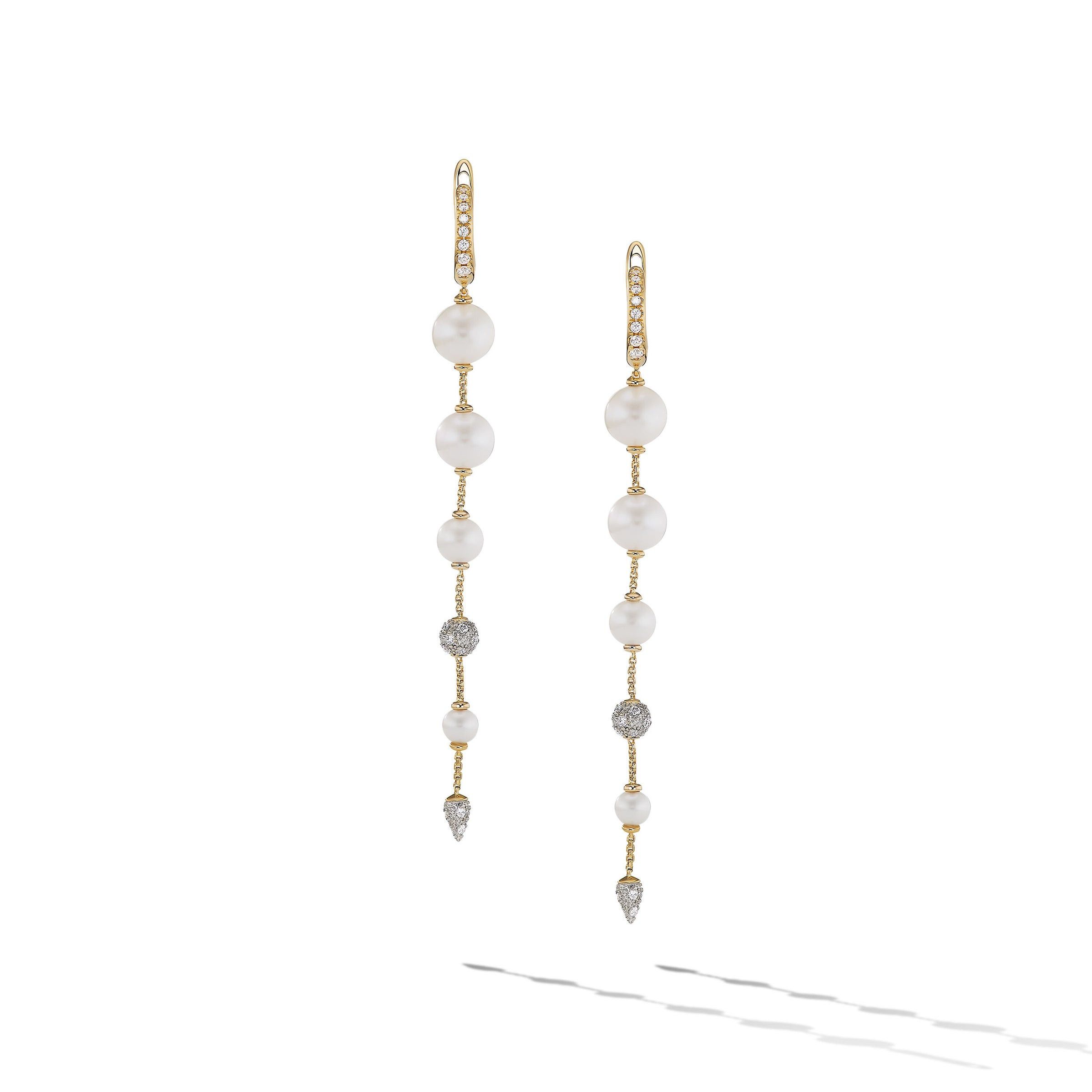 David Yurman o1w1db11025 E17719D Gold Earrings in Golden/White Size ONE SIZE - 1 Thumbnail
