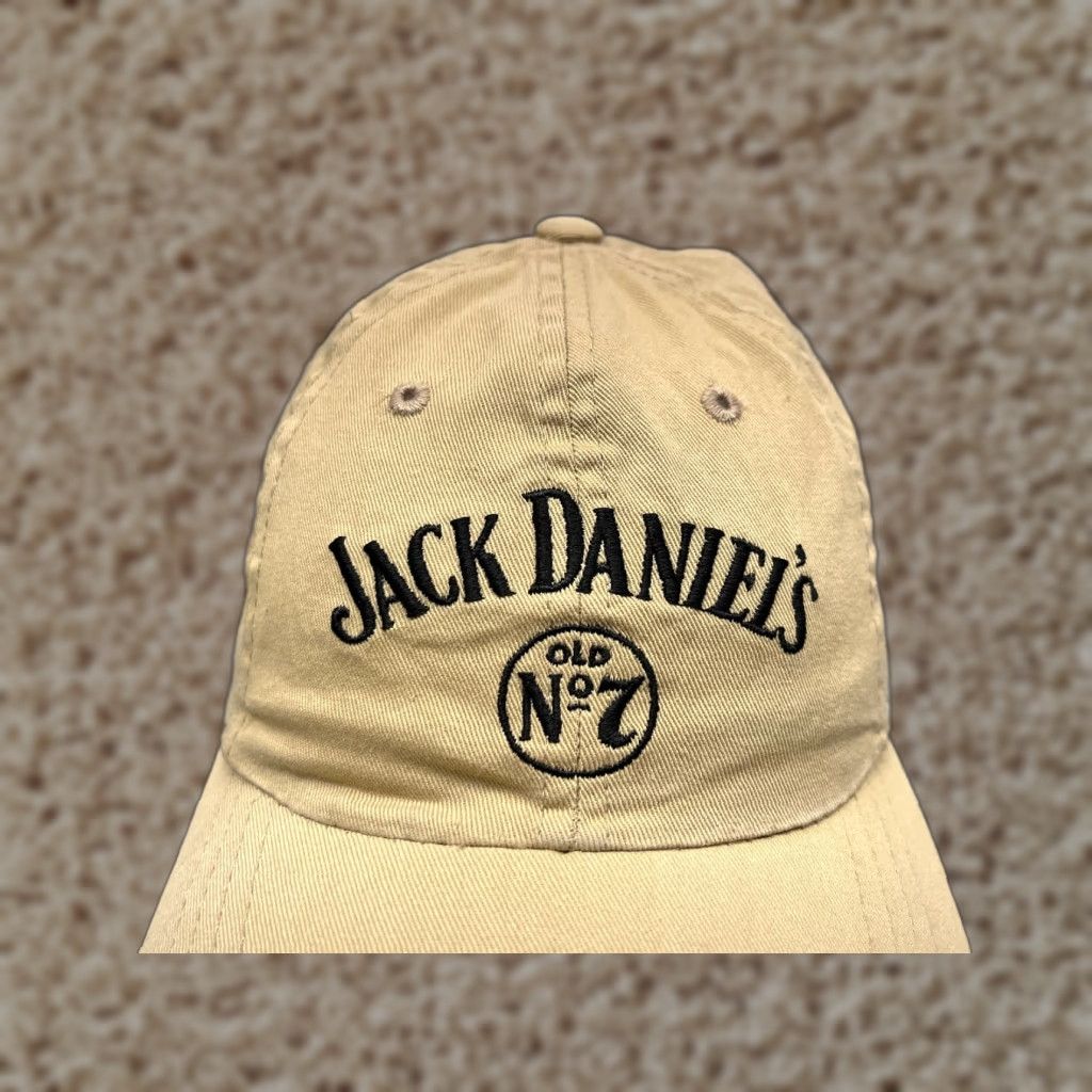 Vintage Jack Daniel's No 7 Hat Cap Strap Back Adult One Size Beige 100% Cotton Twill Size ONE SIZE - 1 Thumbnail