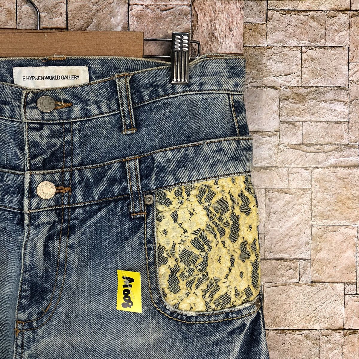 Japanese Brand Ehypen World Gallery double waist Blue Denim Pants #A1008 Size US 30 / EU 46 - 9 Thumbnail