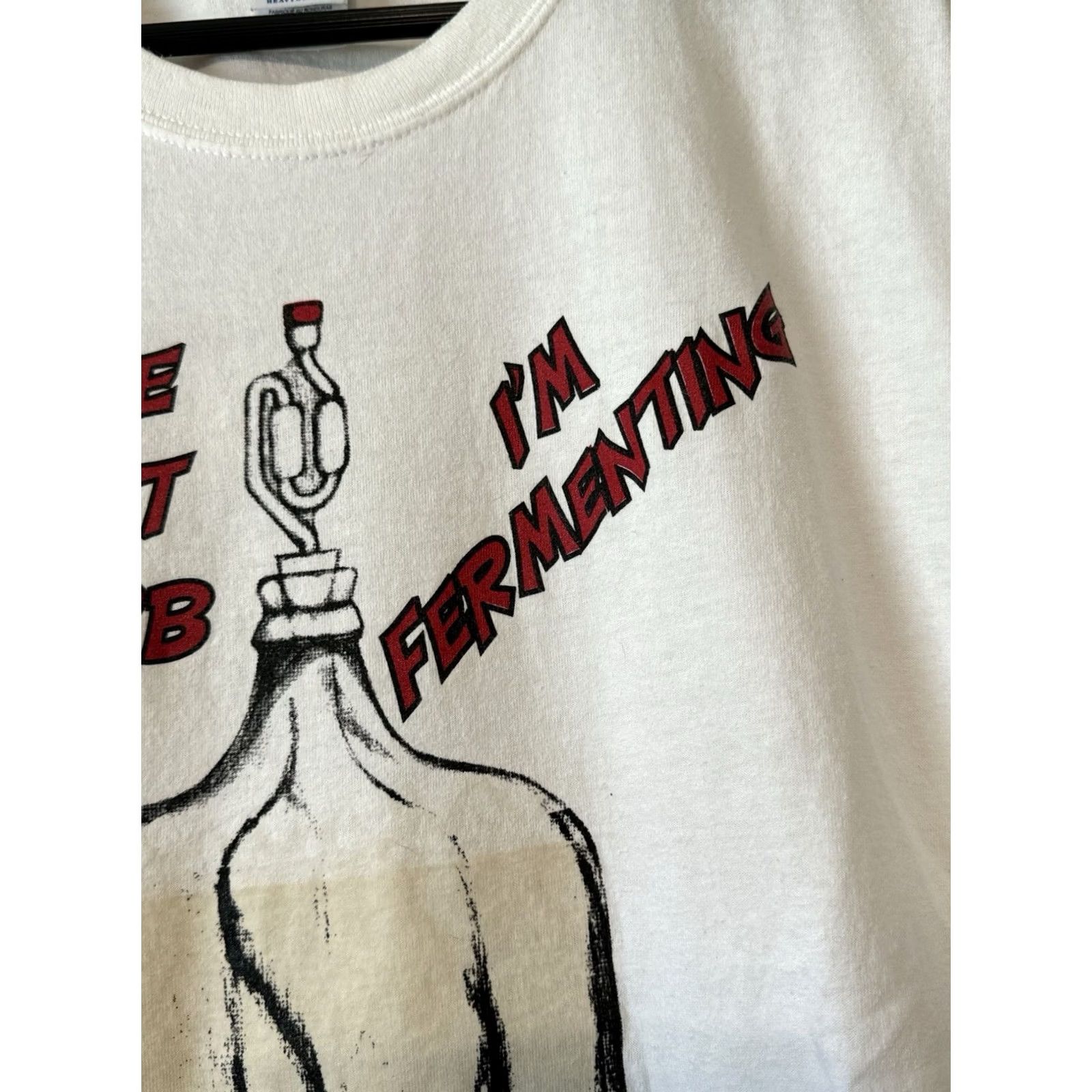 Gildan VINTAGE Beer Brewing T Shirt Homebrew Do Not Disturb Fermenting XL White 90s Mens Size US XL / EU 56 / 4 - 3 Thumbnail