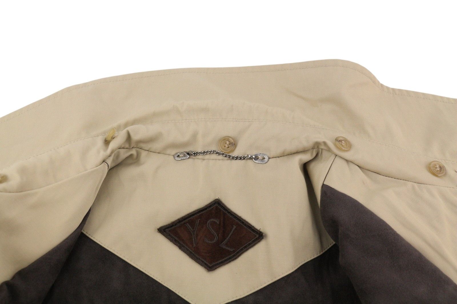 Yves Saint Laurent 48 Beige Full Zip Spread Collar Pockets Lined 86461 Size US M / EU 48-50 / 2 - 11 Thumbnail