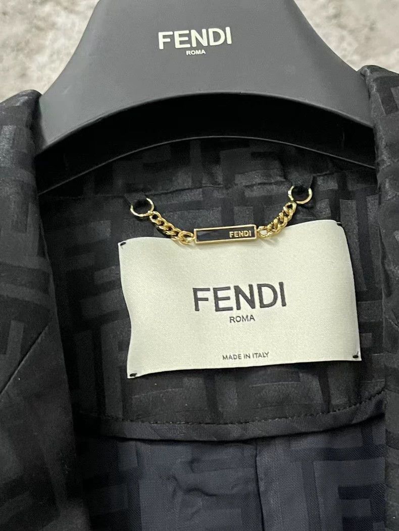 Fendi Fendi Black Patterned Suit Jacket for Women Size US S / EU 44-46 / 1 - 6 Thumbnail