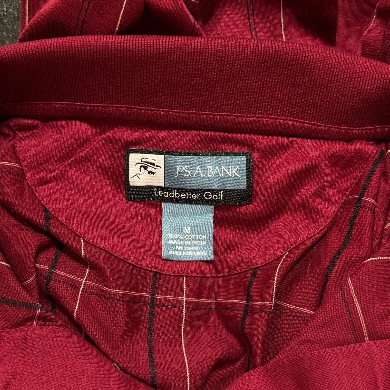 Jos. A. Bank Jos. A. Bank Golf Burgundy Windowpane Shirt | Sz M Size US M / EU 48-50 / 2 - 5 Thumbnail