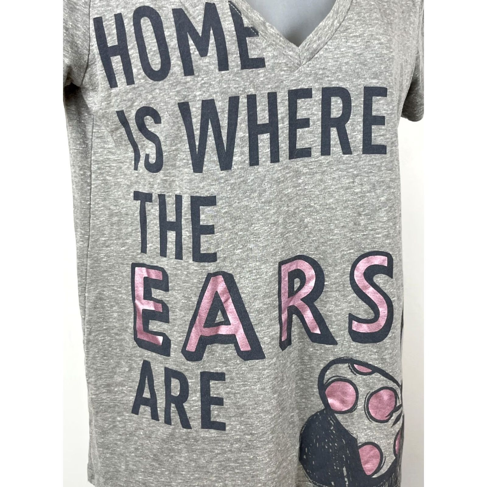 Disney Disney T-Shirt Womens Small Gray Minnie Mouse Home Is Where The Ears Are Tee Size S / US 4 / IT 40 - 4 Thumbnail