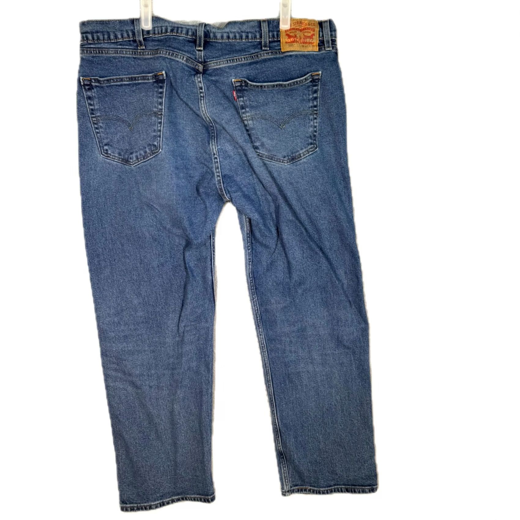 Levi's Levi’s 505 Jeans Men Blue Stretch Denim Mid-Rise Straight Leg 40 x 30 Denim Jeans Regular Mens Holiday Retro? Size US 40 / EU 56 - 2 Thumbnail