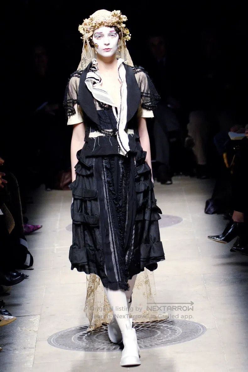 Comme des Garcons Comme Des Garcons size L Broken bride black vintage lace f Size 25" / US 0 / IT 36 - 1 Thumbnail