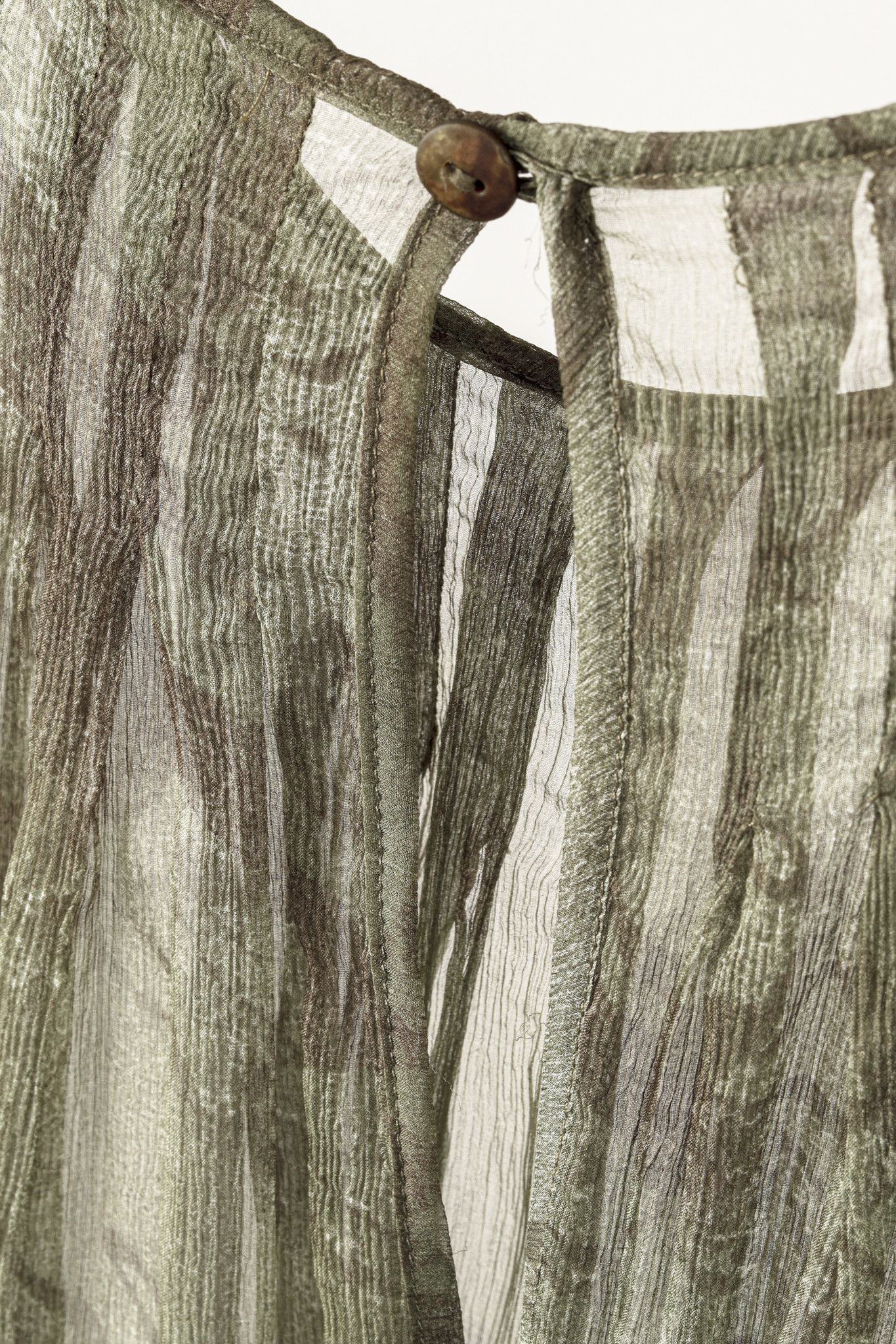 Sarah Pacini Sarah Pacini Green Silk-Crepe Graphic Tunic Size L / US 10 / IT 46 - 6 Thumbnail