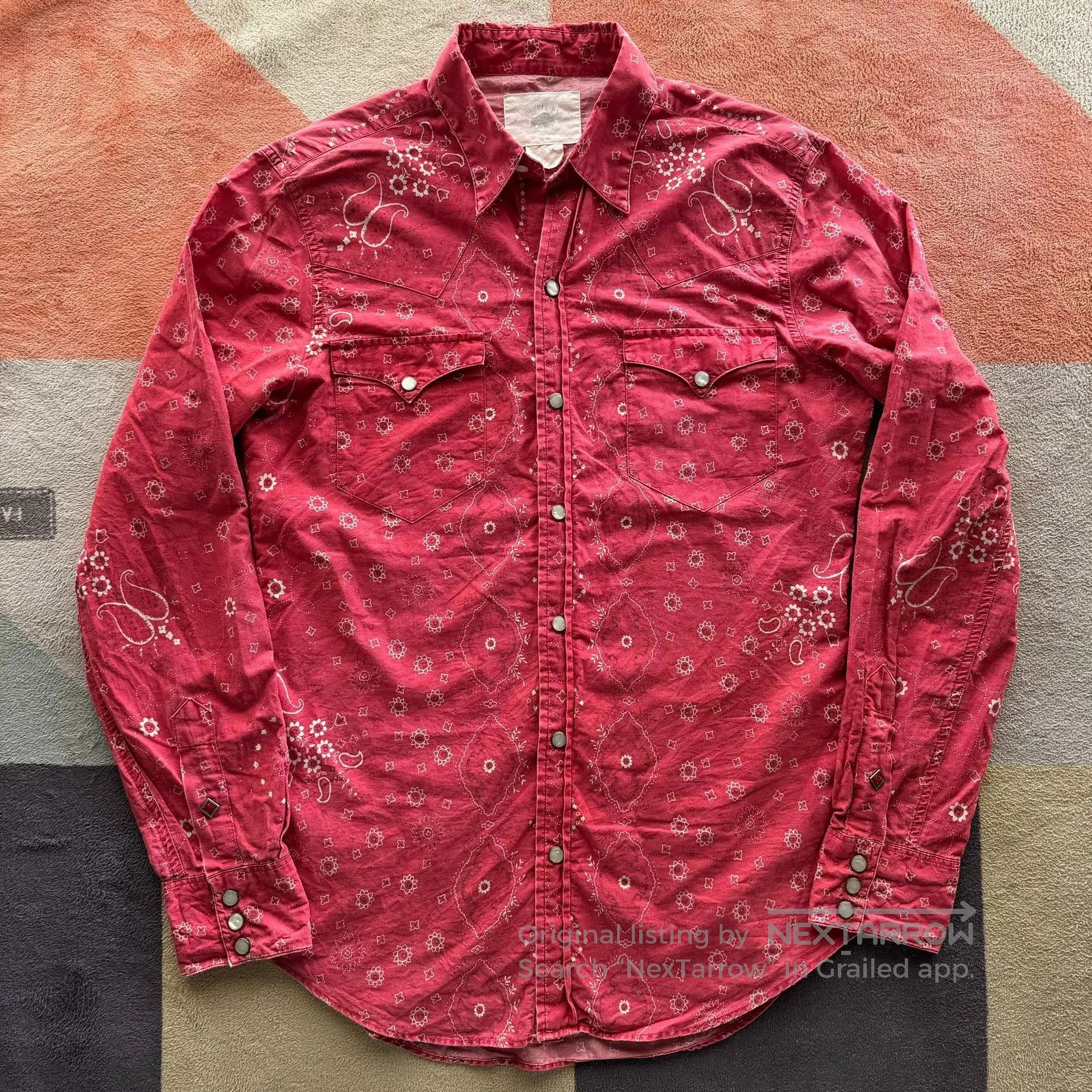 RRL Ralph Lauren RRL Red Bandana Western Shirt. Size US S / EU 44-46 / 1 - 1 Thumbnail