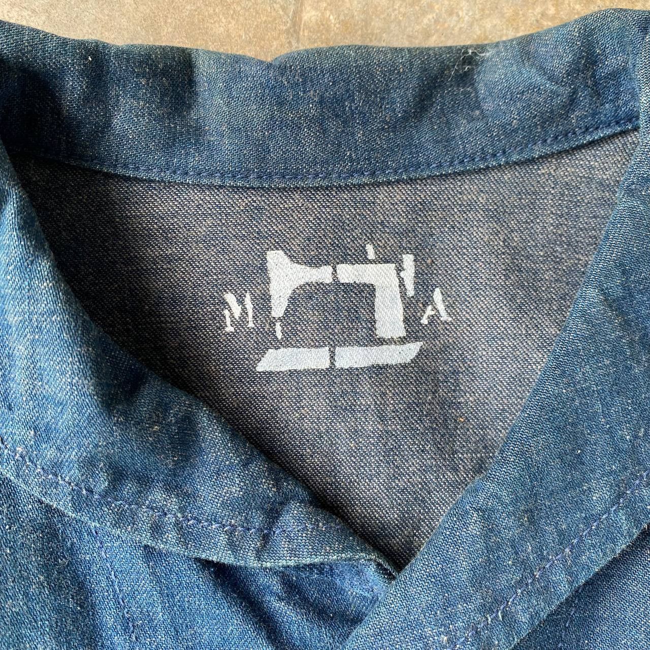 Vintage Vintage 40s-60s Shawl Collar French Blue Chore Denim Jacket Size US L / EU 52-54 / 3 - 10 Thumbnail