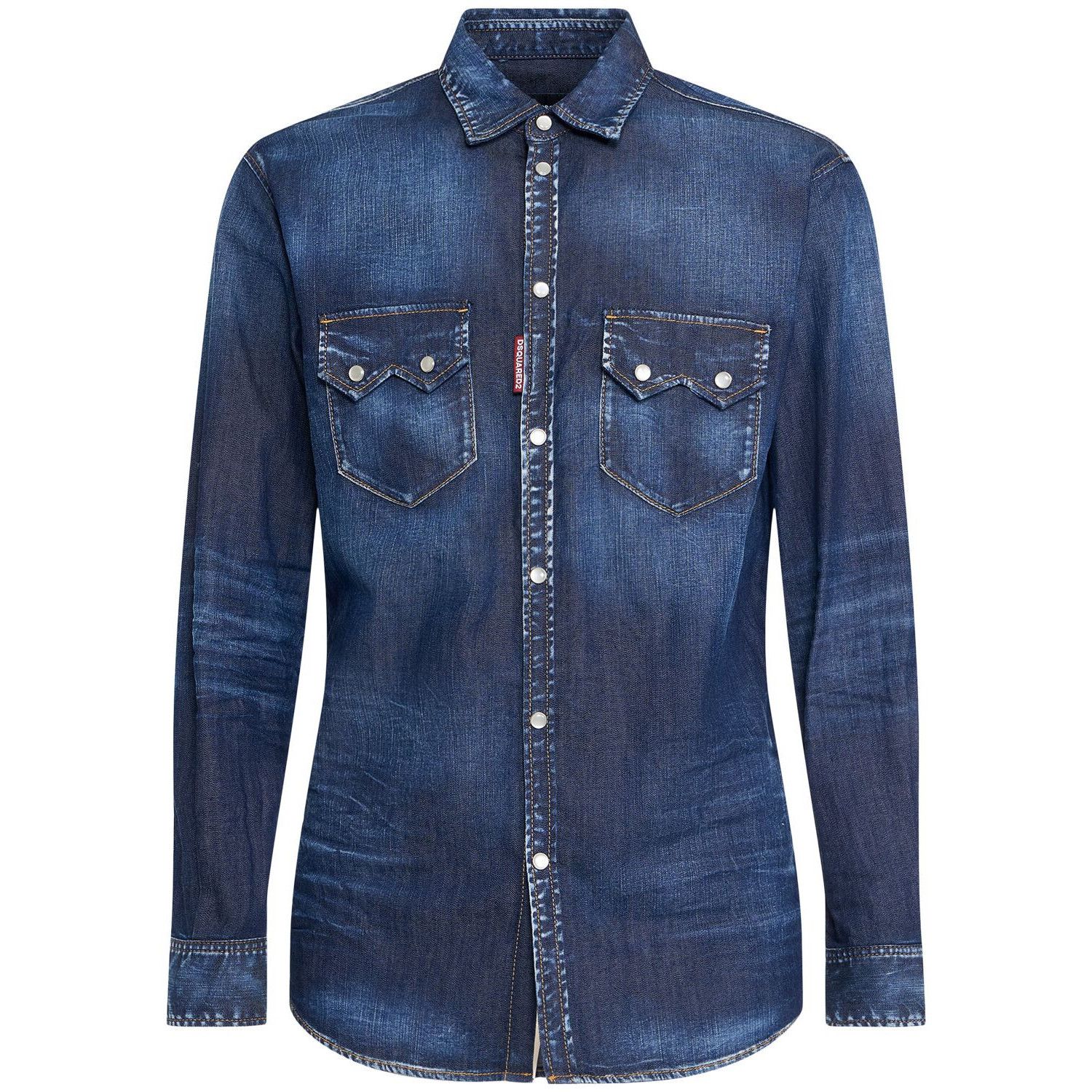 Dsquared2 DSQUARED2 Blue Relax Dan Denim Shirt New & Authentic (Men's Size US M / EU 48-50 / 2 - 1 Thumbnail