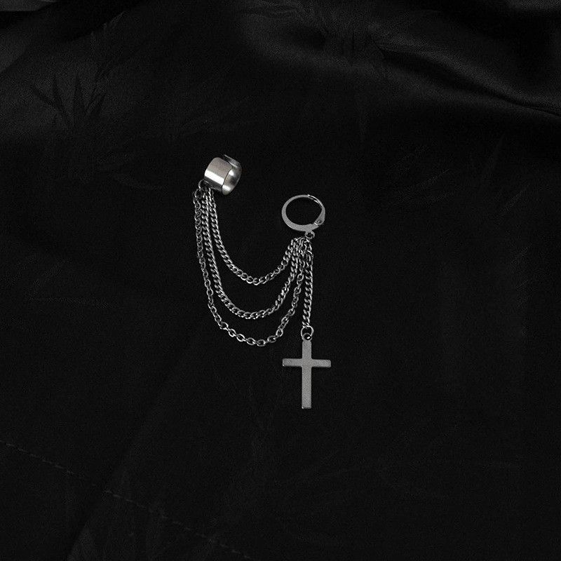 Jewelry × Sterling Silver Cross Vintage Earrings One Pairs Chrome Jewelry Size ONE SIZE - 6 Thumbnail