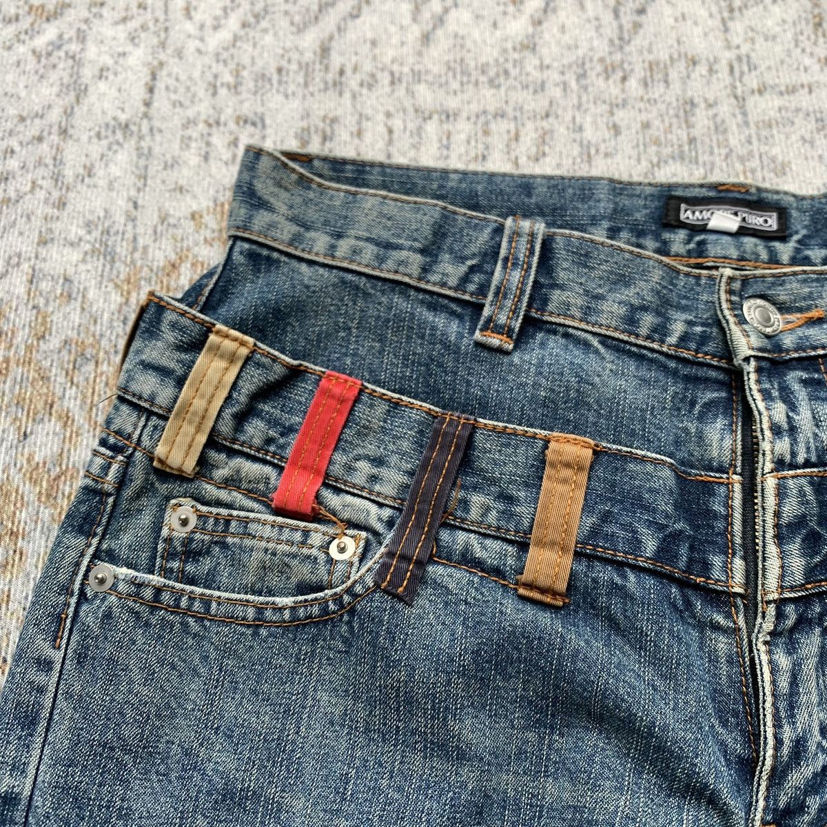 Japanese Brand 2000s Japanese Brand Amore Puro Double Waist Jeans Size US 30 / EU 46 - 5 Thumbnail
