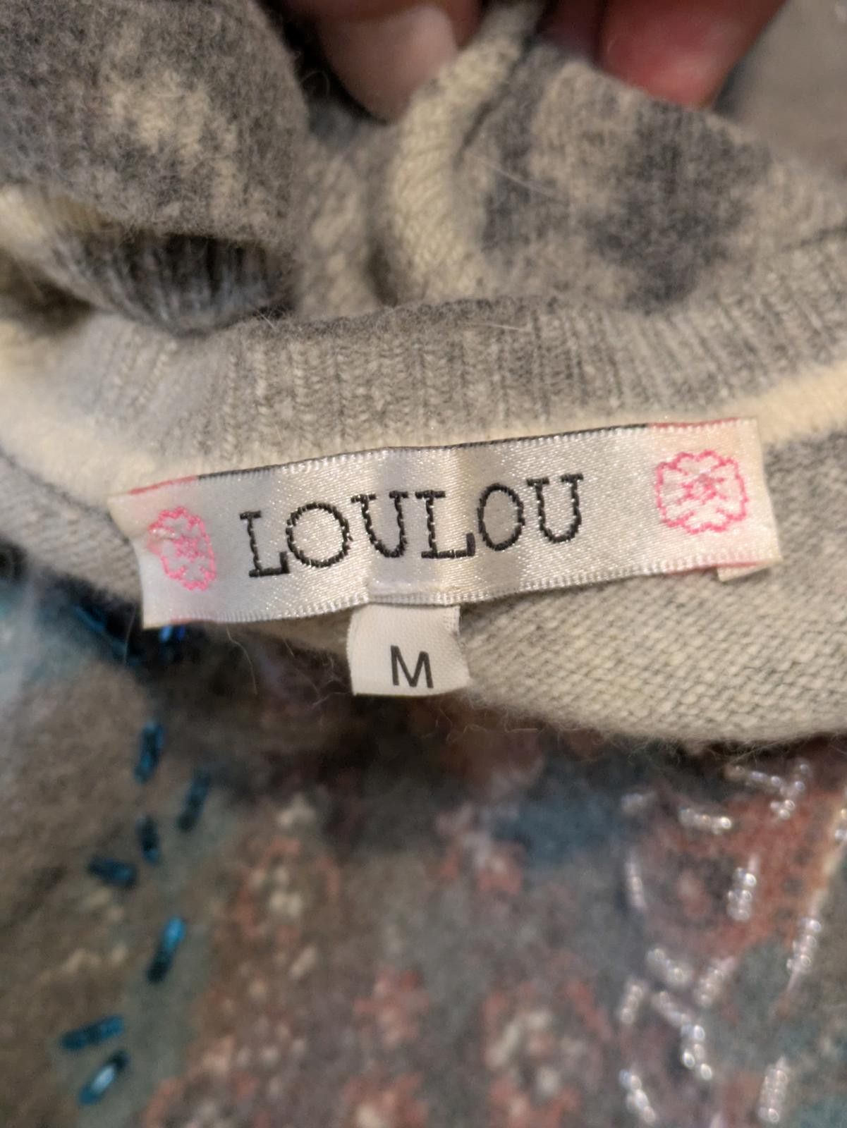 Christian Louboutin Loulou Medium Gray Embroidered Floral Sweater Cashmere Blend Size M / US 6-8 / IT 42-44 - 7 Thumbnail