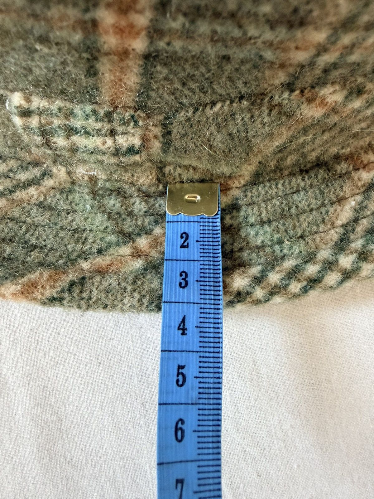 Other Vintage Style Wool Plaid Hat Green Tan Check Brim Cap S/M Size ONE SIZE - 8 Thumbnail