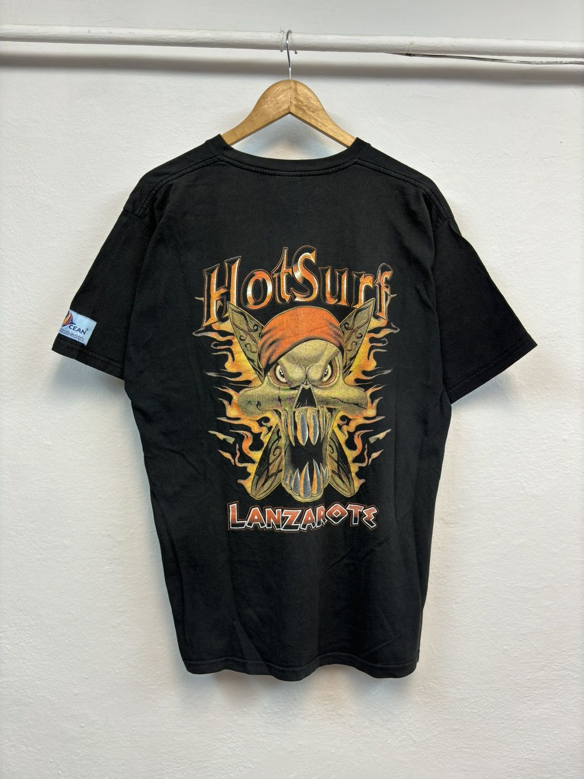 Japanese Brand × Vintage Vintage Hot Surf Lanzarote 90s goblin Flame affliction tee Size US L / EU 52-54 / 3 - 1 Thumbnail