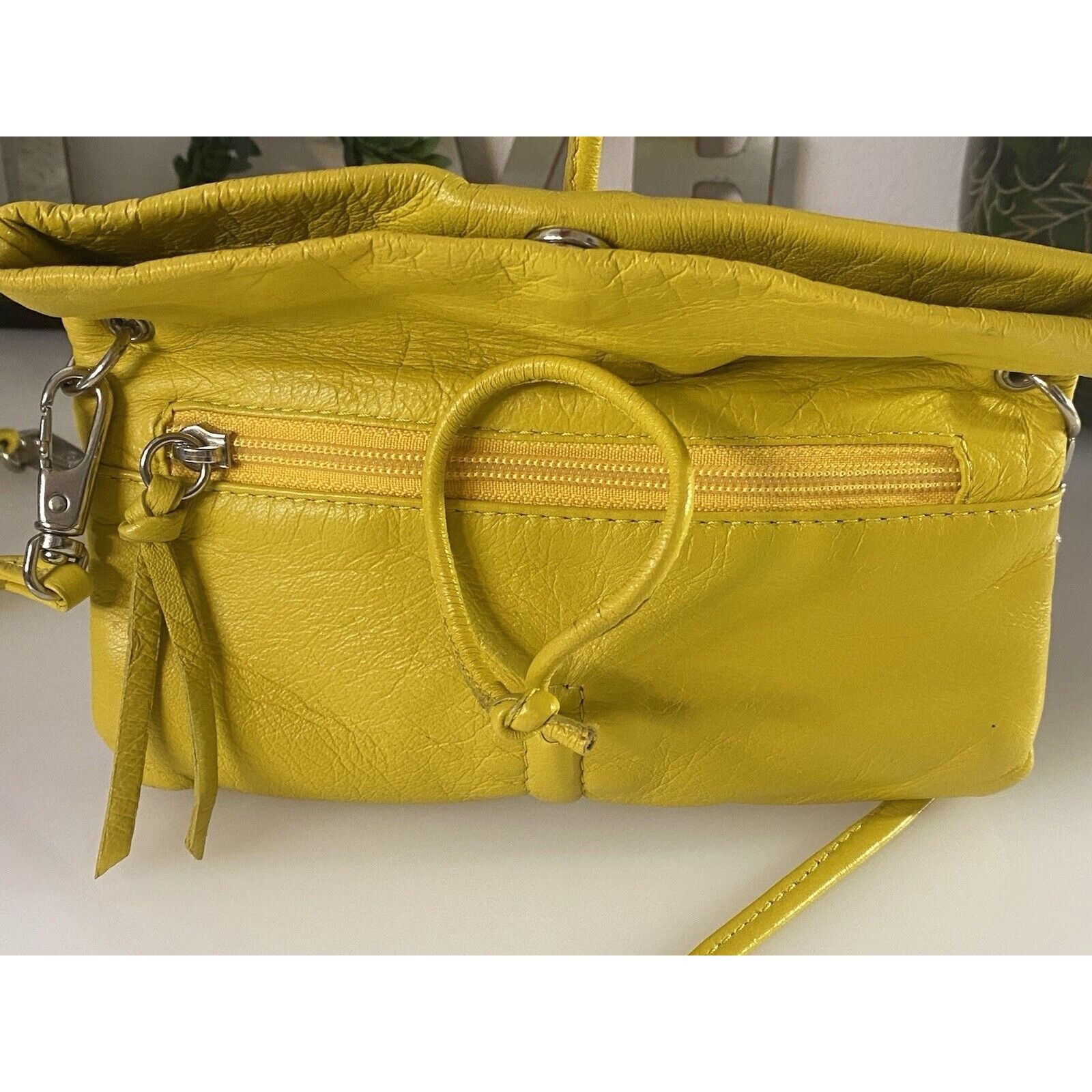 Vintage Arezzo Yellow Leather Small Crossbody Shoulder Bag Clutch Ad Size ONE SIZE - 20 Thumbnail