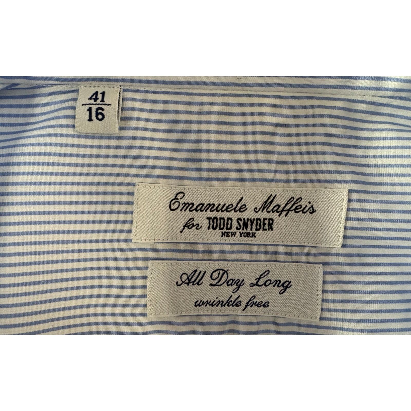 Todd Snyder Emanuele Maffeis x Todd Snyder Streiped Dress Shirt sz 16 co Size US M / EU 48-50 / 2 - 2 Thumbnail