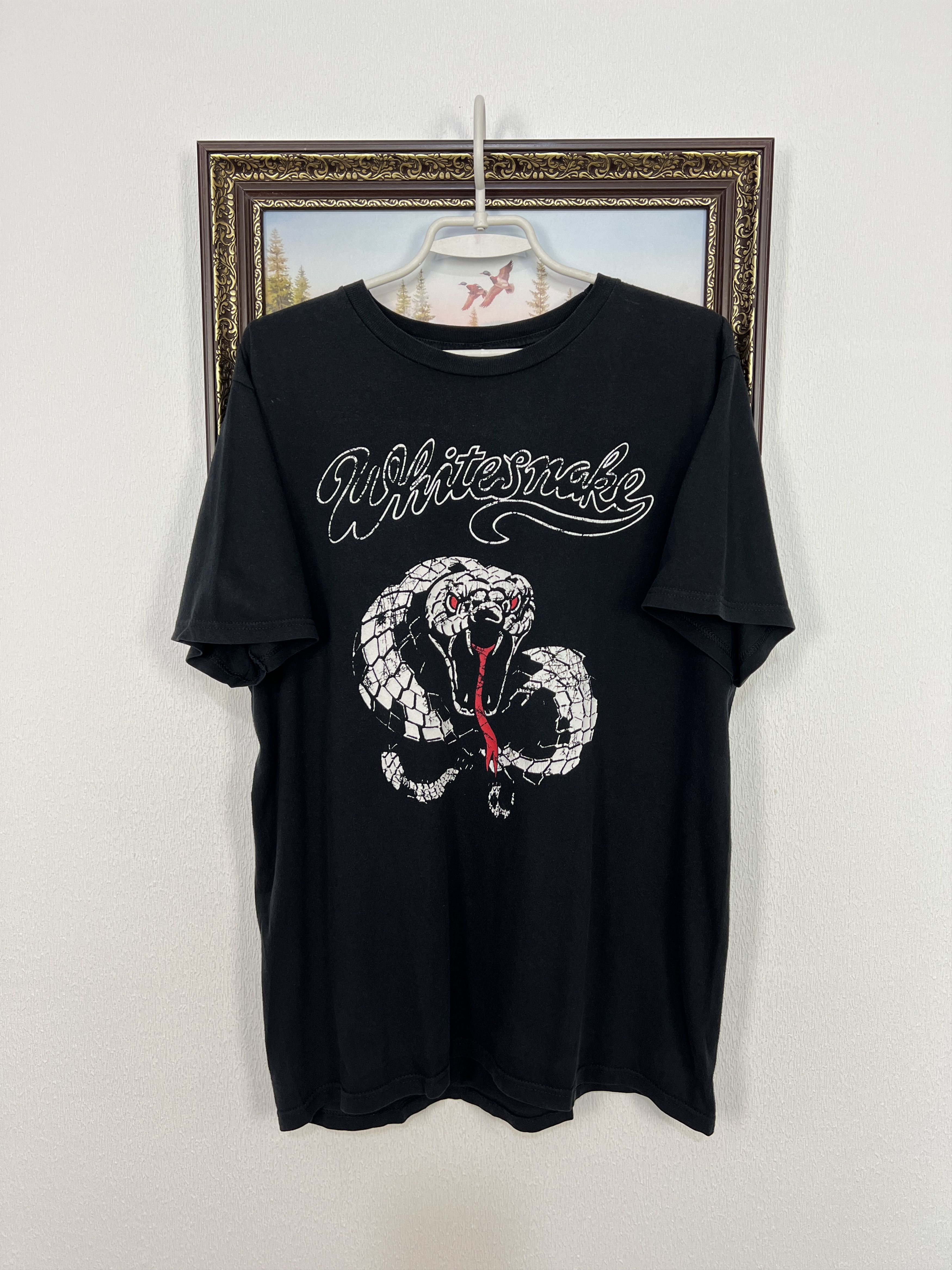 Vintage Whitesnake Band Tour Shirt Black Over Print Tee Rare Mens Size US L / EU 52-54 / 3 - 1 Thumbnail