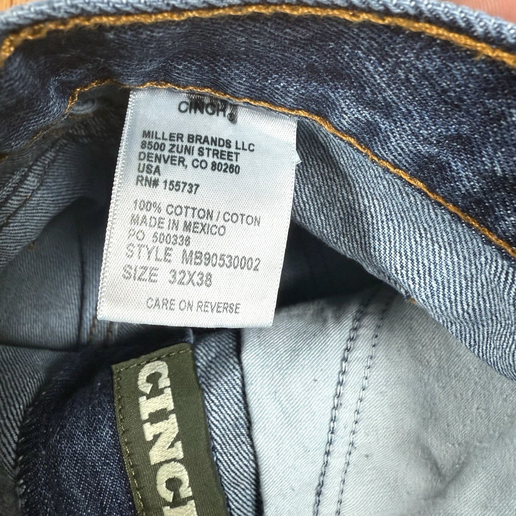 Denime VINTAGE Cinch Jeans Mens 32x38 Blue Medium Straight Denim Y2K Jeans Mens Medium 32x38 Blue Straight Denim Cotton Regular Men Boys Womens Size US 32 / EU 48 - 5 Thumbnail