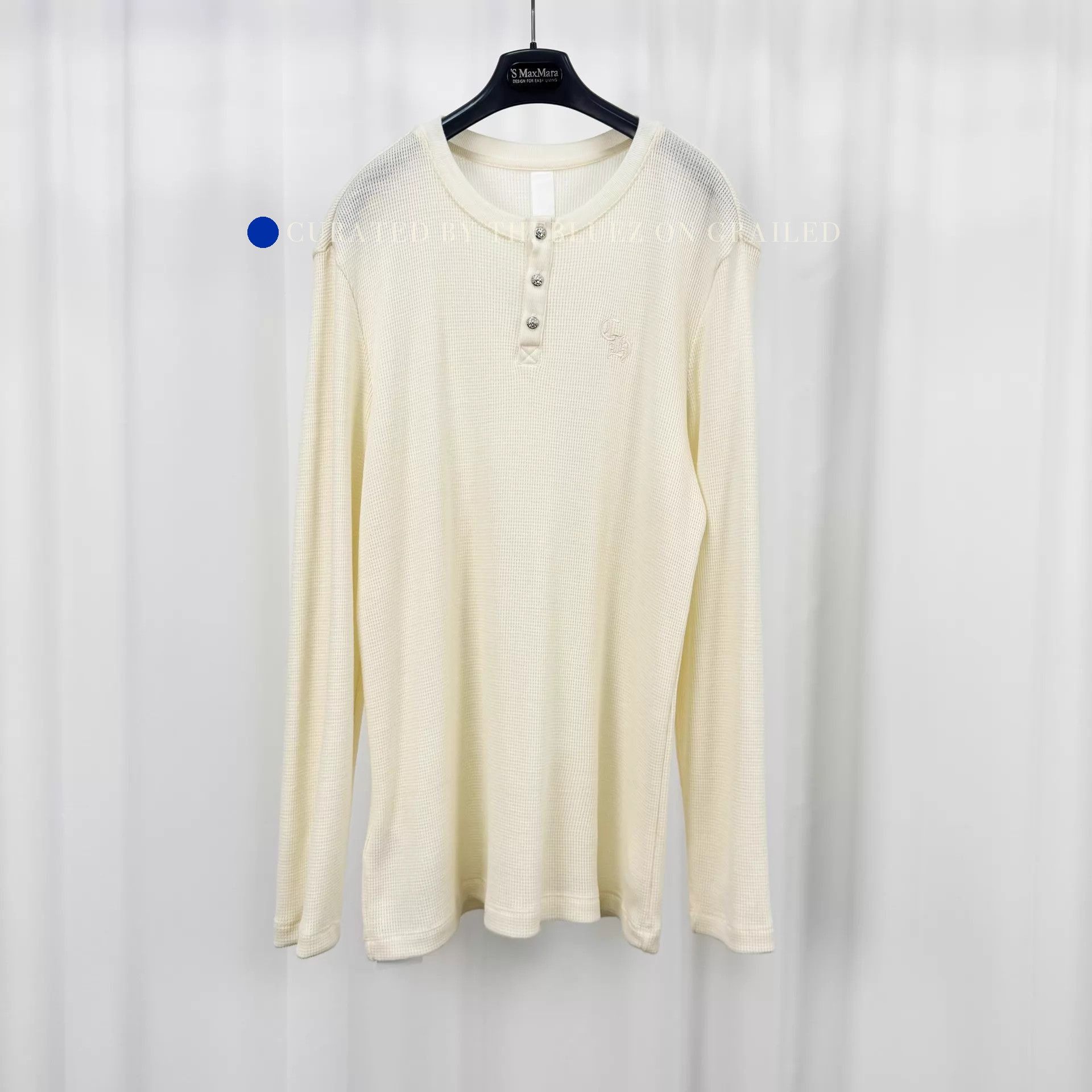Chrome Hearts Unique Beige Waffle Long Sleeve with Silver Accents Size US XL / EU 56 / 4 - 1 Thumbnail