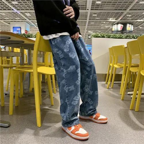 VIBE Letters Straight Leg Jeans Size US 28 / EU 44 - 8 Thumbnail