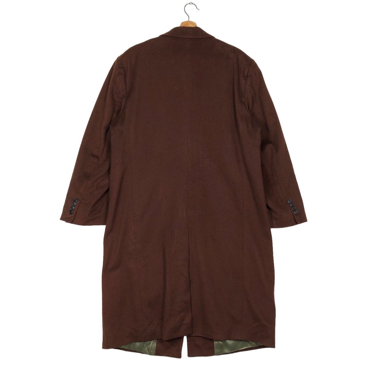 Japanese Brand 🔥Rich Brown - Long Fly Coats Wool Double Breast Green Label Size US M / EU 48-50 / 2 - 7 Thumbnail