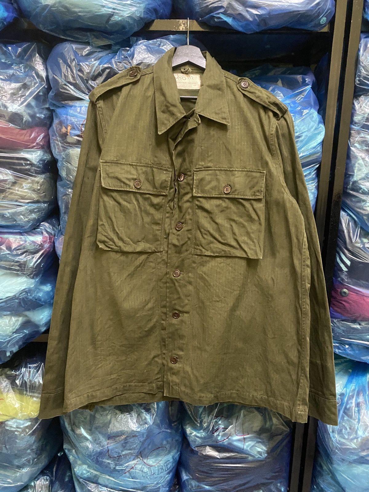 Other Vintage Belgian Army M-64 HBT Field Jacket Neirynck-Holvoet Size US L / EU 52-54 / 3 - 1 Thumbnail