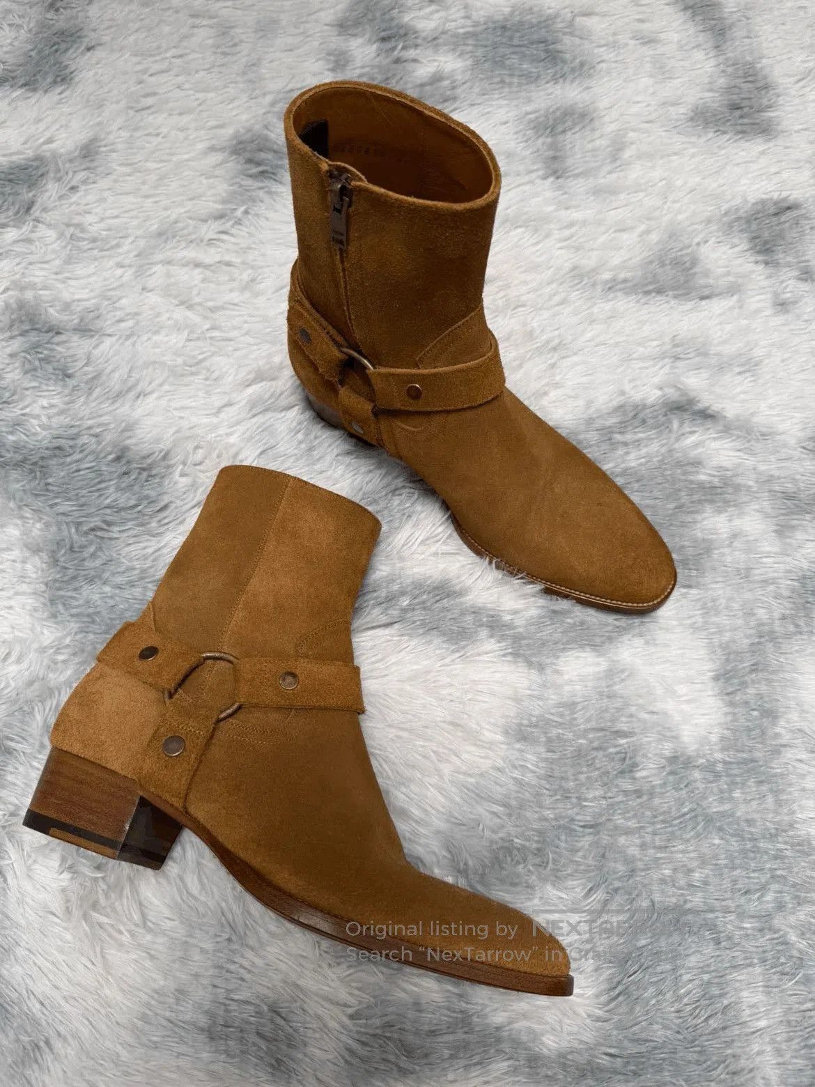 Saint Laurent Paris Sz 41 Saint Laurent Paris Suede Metal Buckle Boots. Size US 8 / EU 41 - 3 Thumbnail